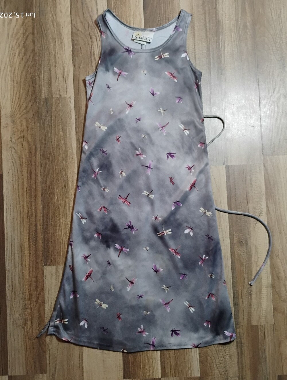SWAT Girls Dragonfly Print Slip Dress in Gray and Purple